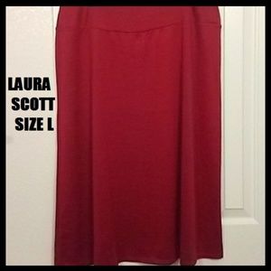 NEW Laura Scott Red Sheer Skirt.